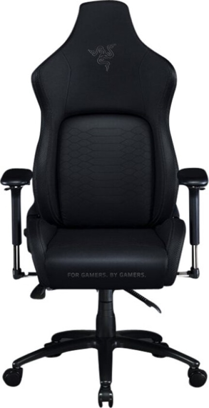 Iskur XL - Stol - ergonomisk - armlener - T-formet - PVC-lær, metallramme, høytetthets støpt skum, metal base, kryssfinerramme - svart