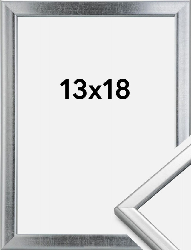 Ramme Slim Matt Antirefleksglass Sølv 13x18 Cm