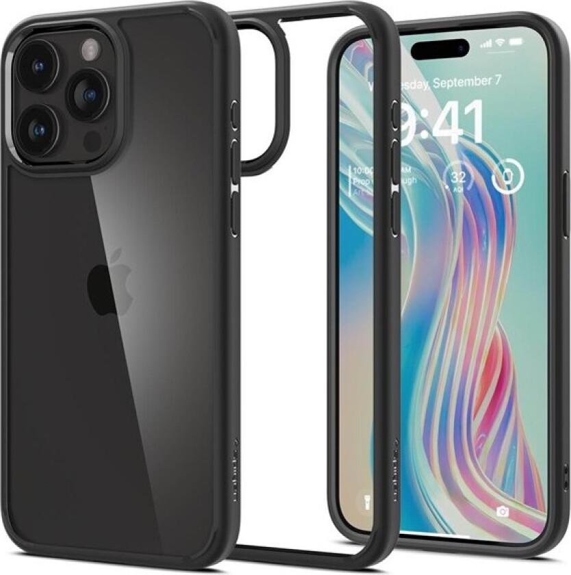 Spigen Crystal Hybrid, matte black - iPhone 15 Pro Max