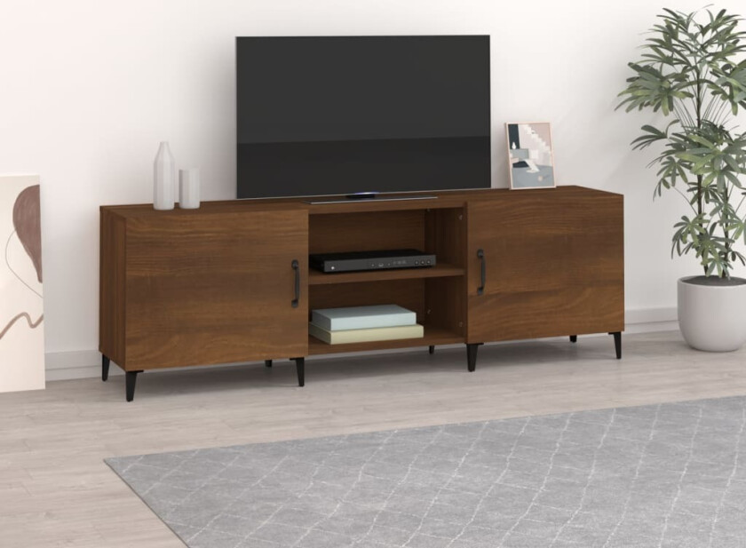 TV-benk brun eik 150x30x50 cm konstruert tre