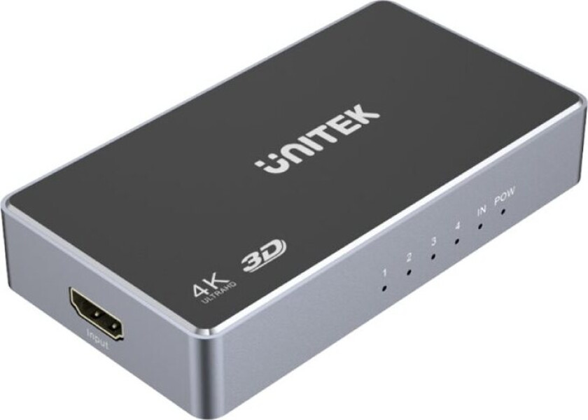 Unitek - Video/audio splitter/switch - 1 in, 4 out, 4K - 4 x HDMI - stasjonær