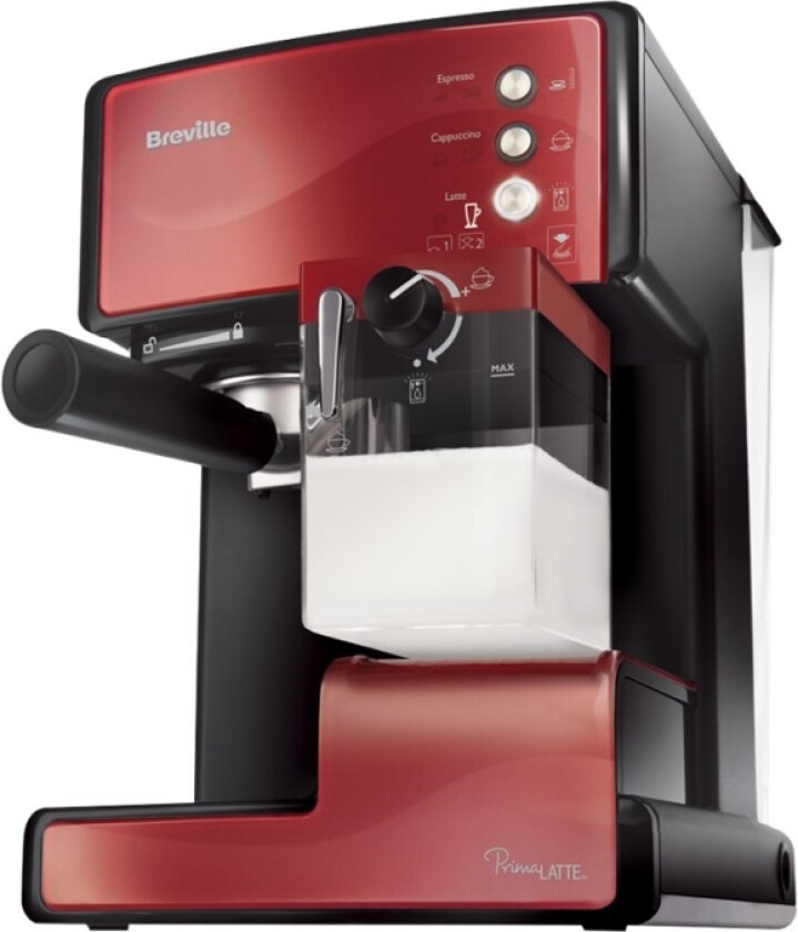 PrimaLATTE VCF046X - Kaffemaskin med cappuccinatore - 15 bar - rød