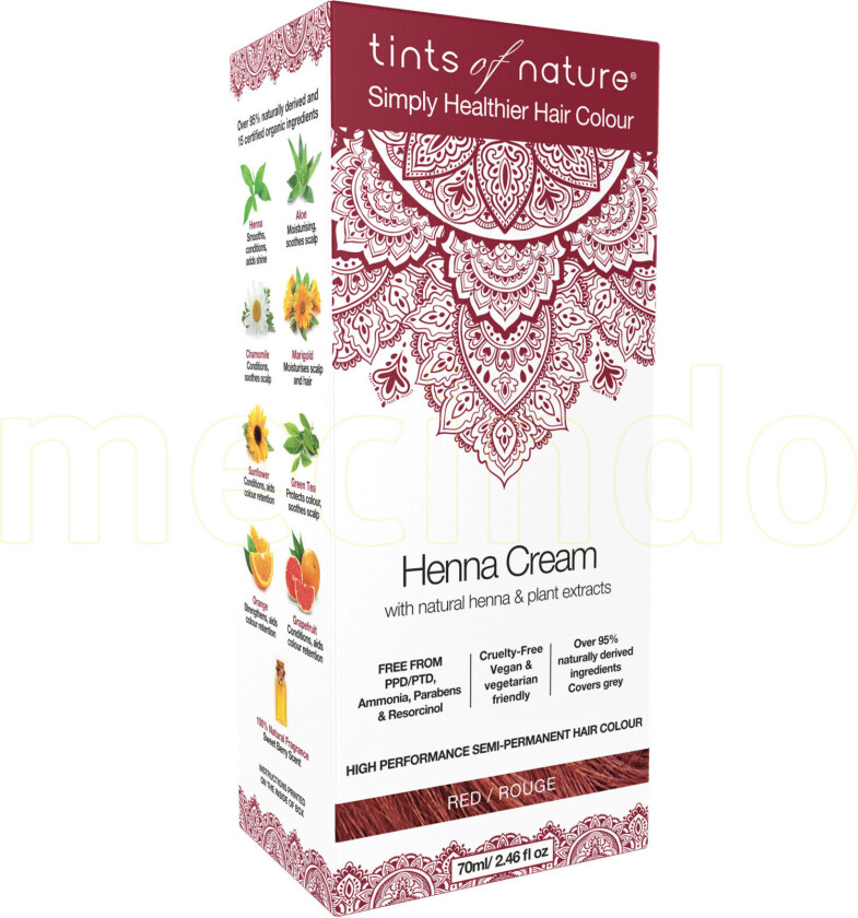 Henna Hårfarge Krem Red - 70 ml