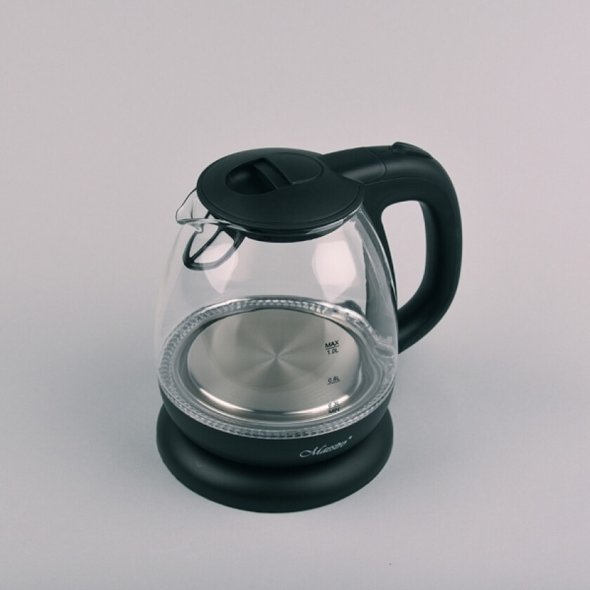 MR-055-BLACK, 1 l, 1100 W, Sort, Glass, Vannivåindikator, Overopphetingsbeskyttelse