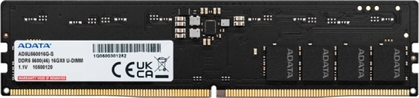 ADATA DDR5 5600 U-DIMM, 8 GB, 2 x 4 GB, DDR5, 5600 MHz, 288-pinners DIMM