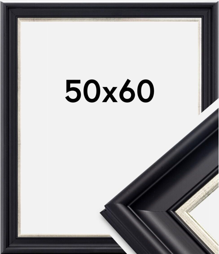 Ramme Dalarna Svart-Sølv 50x60 Cm