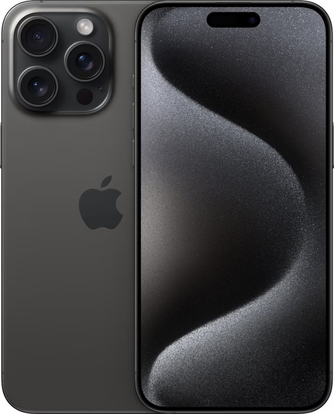 iPhone 15 Pro Max - 5G smartphone - dobbelt-SIM / Internminne 1 TB - OLED-display - 6.7 - 2796 x 1290 pixels (120 Hz) - 3x bakkamera 48 MP, 12 MP, 12 MP - front camera 12 MP - svart titan