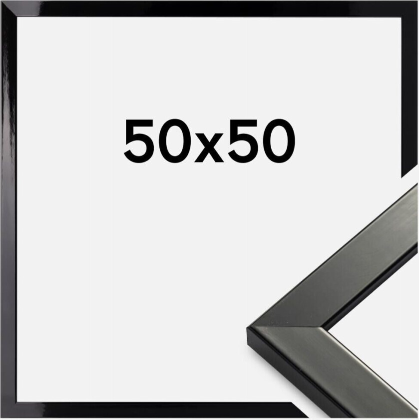 Ramme Uppsala Svart Høyglans 50x50 Cm
