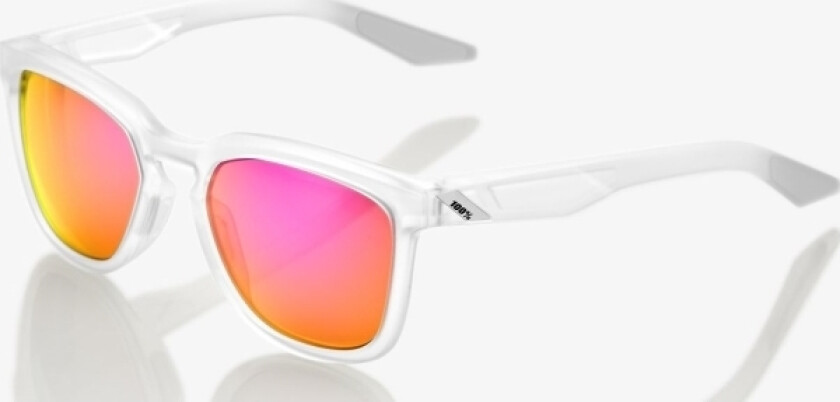 100% Okulary Hudson Matte Translucent Crystal Clear Purple Multilayer Mirror Lens
