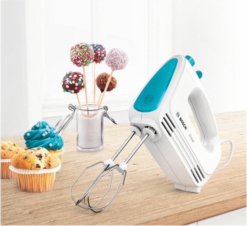 CleverMixx MFQ2210D - Håndmikser - 375 W - hvit / dynamisk blå