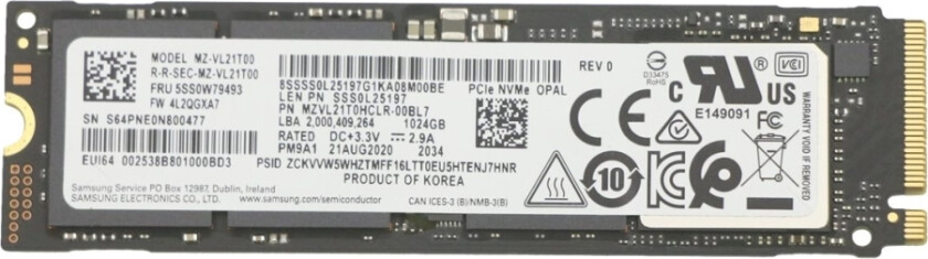 SSD M.2 2280 PCIe NVMe 1TB OPAL 2.0 FRU SSD M.2 2280