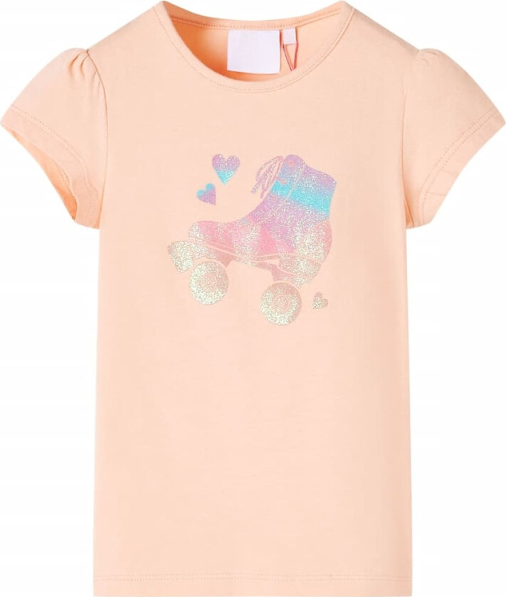 T-skjorte for barn med rulleskøytetrykk lyseoransje 116