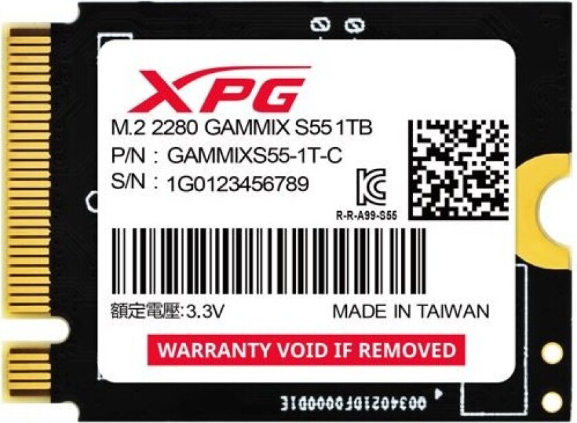 XPG GAMMIX S55 1TB PCIe 4x4 5/3.7MB/s M2230 SSD