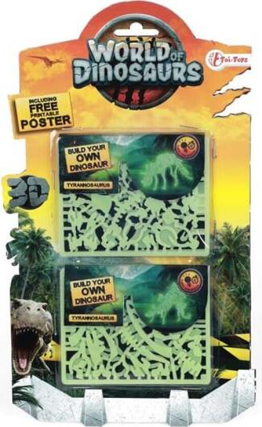 3D Puzzle Dino Glow in the Dark 3D Puslespill