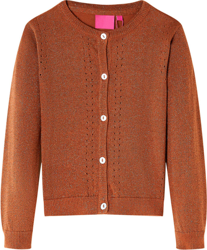 Cardigan for barn strikket konjakk 116