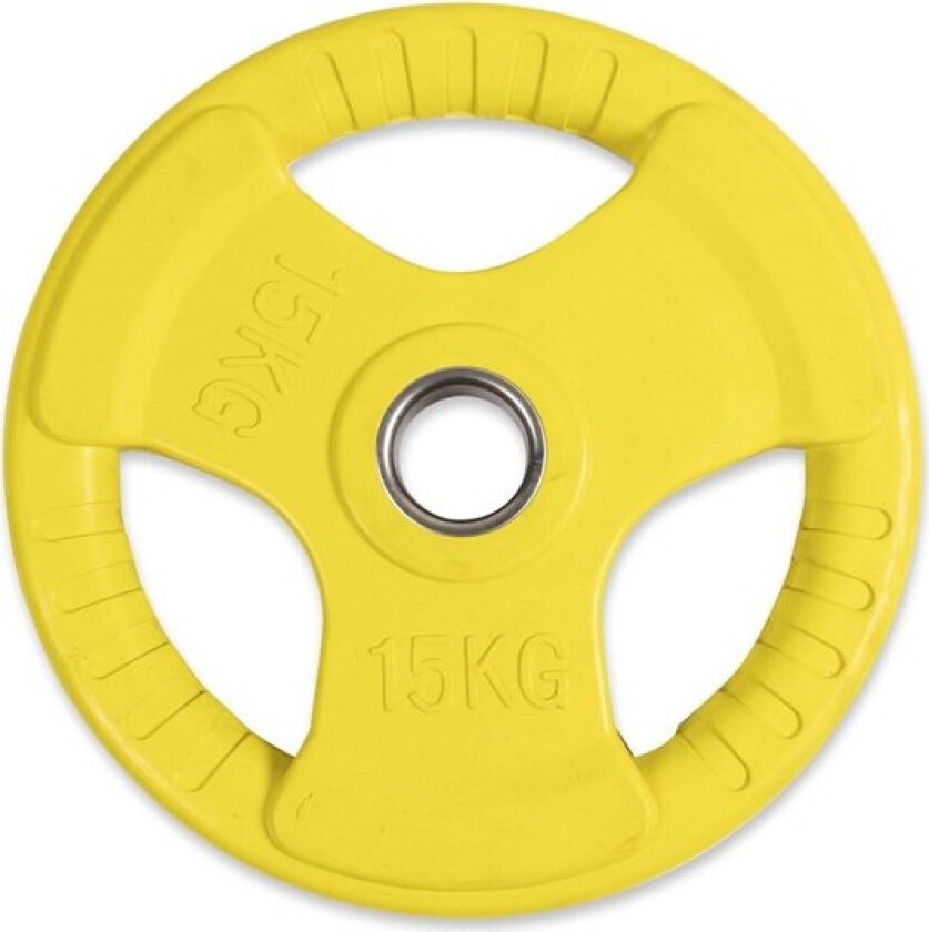 Vægtskive Gul m. Håndtag 15 KG Ø50