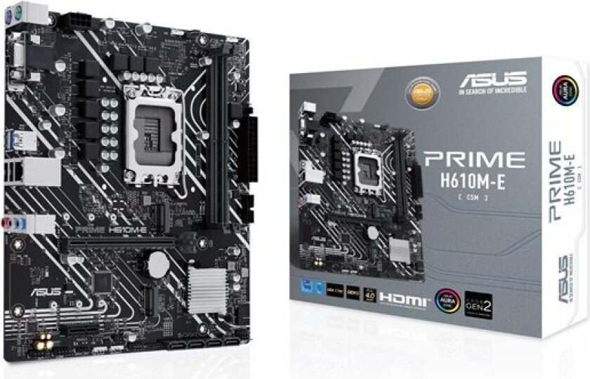 PRIME H610M-E-CSM Hovedkort - Intel H610 - Intel LGA1700 socket - DDR5 RAM - Micro-ATX