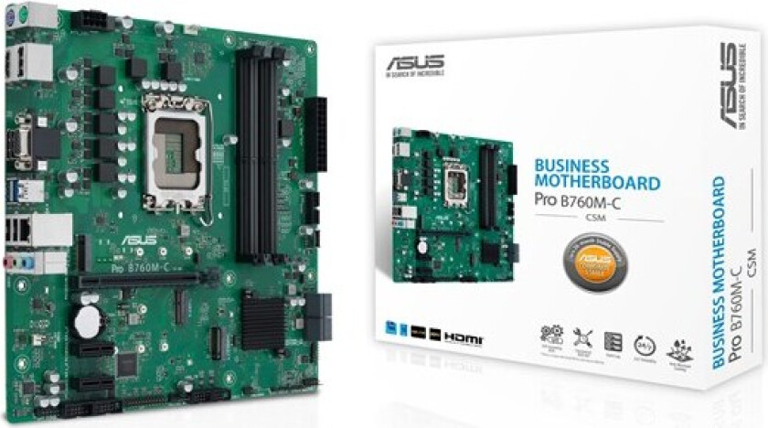 B760M-C-CSM Hovedkort - Intel B760 - Intel LGA1700 socket - DDR5 RAM - Micro-ATX