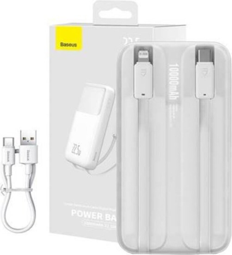 Powerbank Comet 10000mAh 22.5W (white) Nødlader - Hvit - 10000 mAh