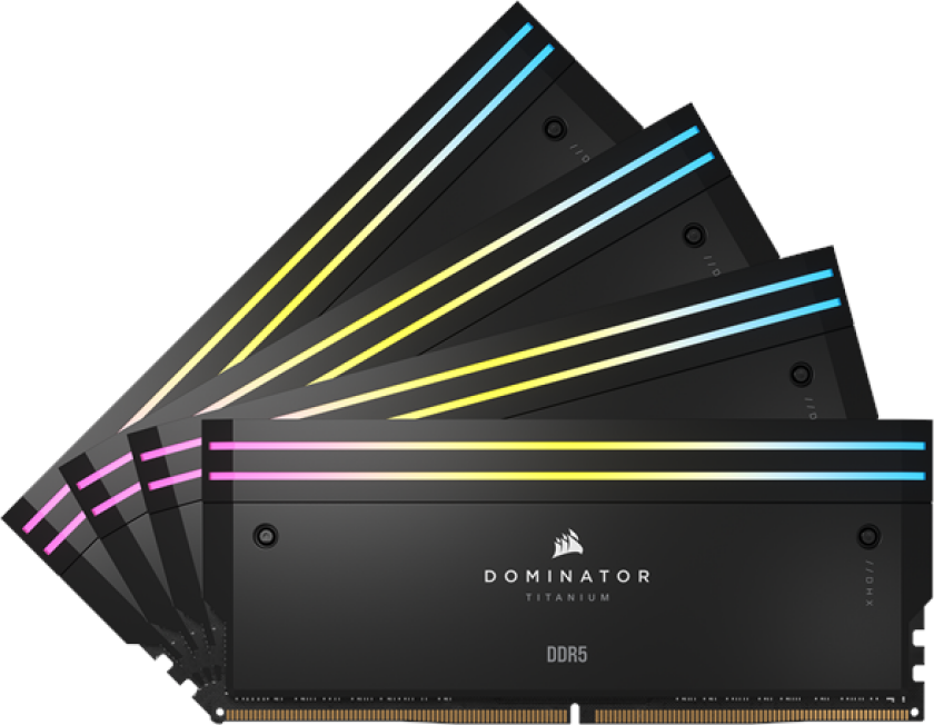 Dominator Titanium DDR5-6000 - 64GB - CL36 - Quad Channel (4 stk) - Intel XMP - Svart med RGB