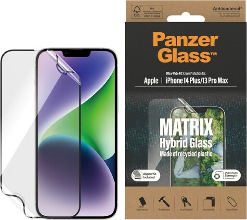 MATRIX Screen Protector Apple iPhone 14 Plus | 13 Pro Max | Ultra-Wide Fit W. Aligner