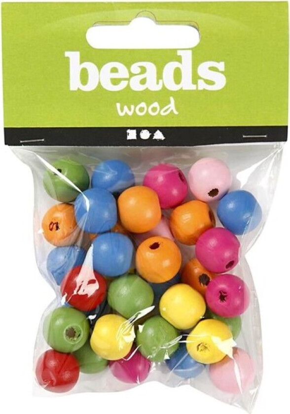 Wooden Beads Mix 12mm 22gr