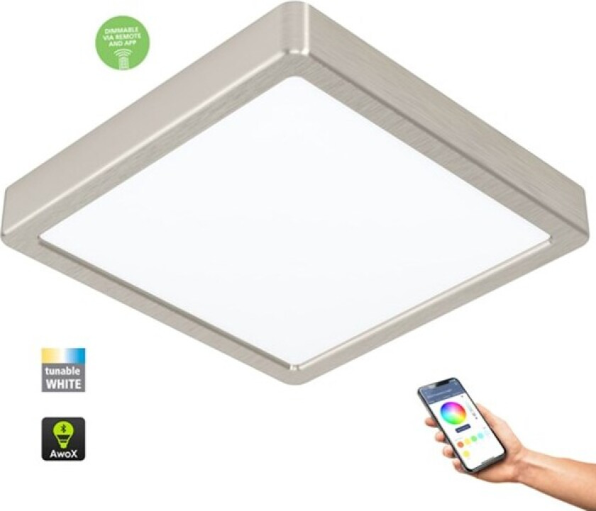 Connect-Z taklampe FUEVA-Z SMARTLIGHT Børstet STÅLL