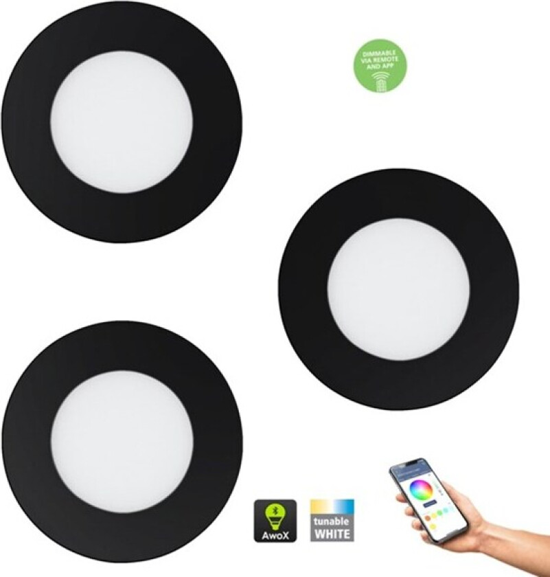 Connect-Z indbugning FUEVA-Z SMARTLIGHT SÆT SVART Ø185