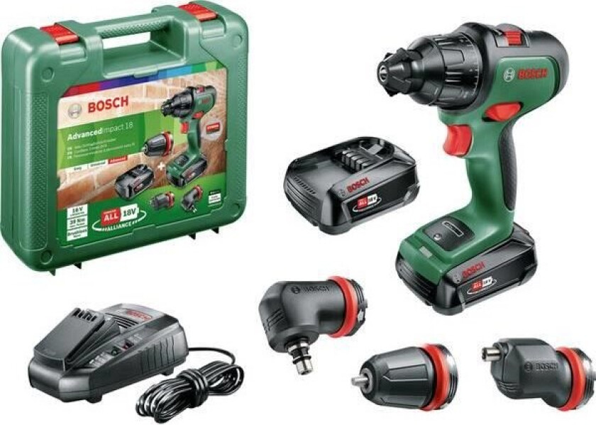 AdvancedImpact 18 cordless two-speed hammer drill: 2x battery charger accessories