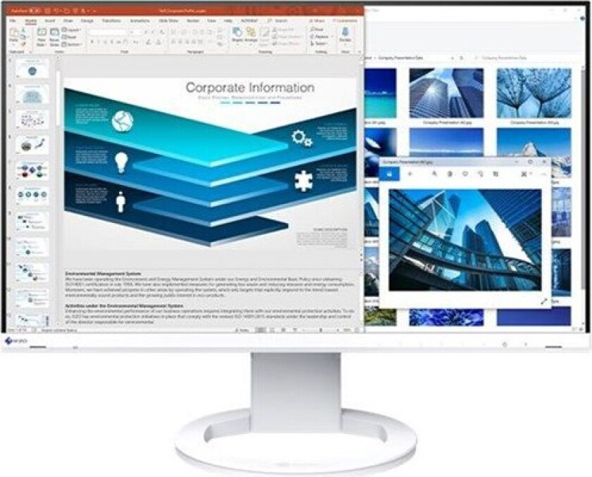 24" EIZO 24 L EV2480-WT - 1920x1080 - IPS - 70W USB HUB - 5 ms - Skjerm