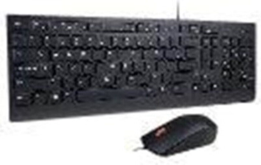 Essential Wired Combo - keyboard and mouse set - English - Tastatur - Engelsk - Storbritannia - Svart