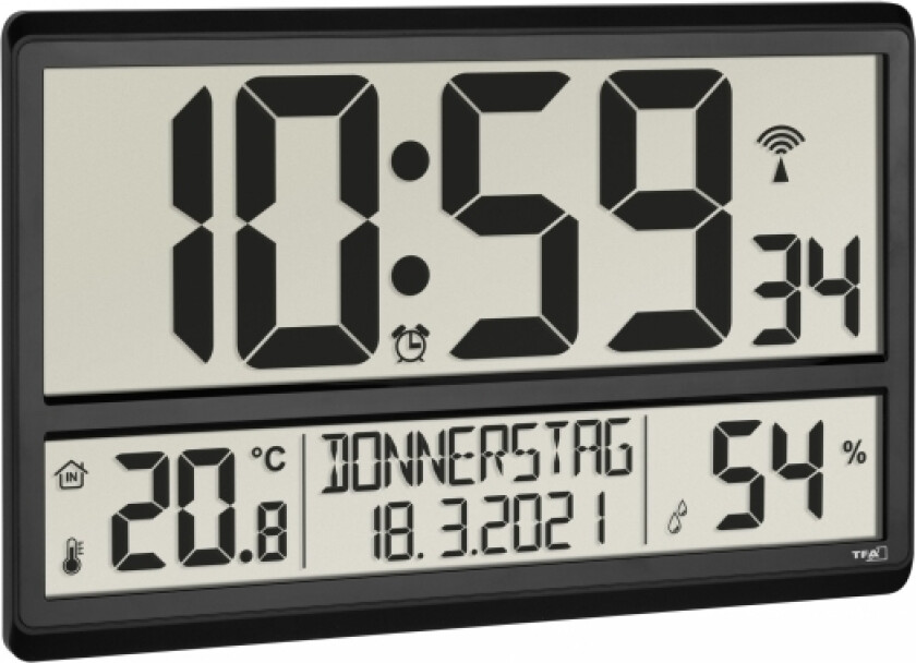 60.010709, Sort, Innendørs hygrometer, Innendørs termometer, Hygrometer, Termometer, Hygrometer, Termometer, Plast, 1 - 99%