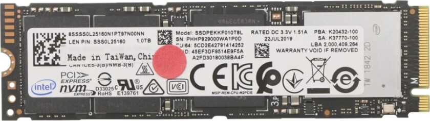 SSD M.2 2280 1TB OPAL 2.0 FRU SSD M.2 2280 1TB OPAL 2.0