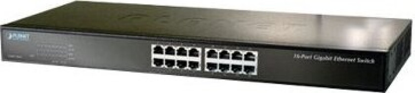 Planet Technology PLANET GSW-1601 - Switch - ikke-styrt - 16 x 10/100/1000 - stasjonær