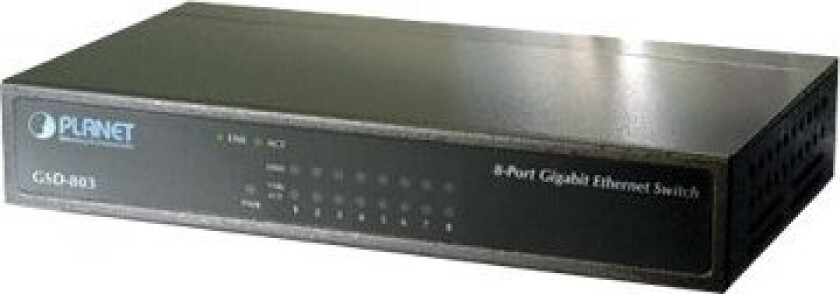 Planet Technology PLANET GSD-803 - Switch - 8 x 10/100/1000 - stasjonær