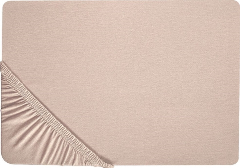 Cotton fittingslaken 180 x 200 cm beige HOFUF