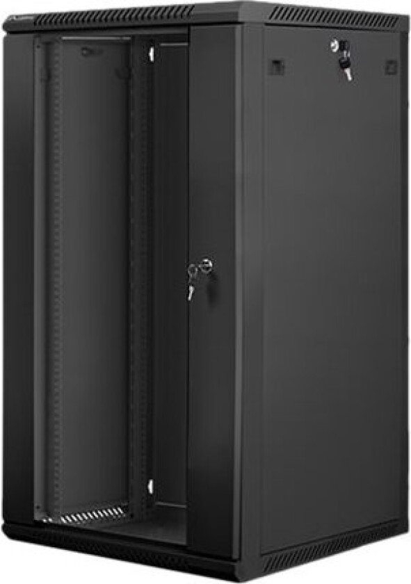 - Rack skap - veggmonterbar - svart, RAL 9004 - 22U - 19