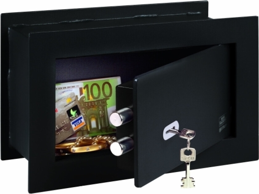 BURG-WÄCHTER PW 3 S, Veggmonterbar safe, Sort, Nøkkel, 10,3 l, Metall, Vegg