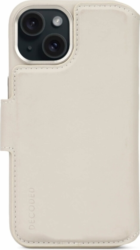 Decoded iPhone 15 Etui Leather Detachable Wallet Clay