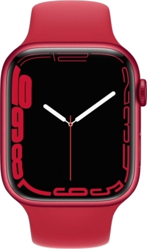 Watch Series 7 (GPS + Cellular) - (PRODUCT) RED - 45 mm - rød aluminium - smartklokke med sportsbånd - fluorelastomer - rød - båndbredde: Regular - 32 GB - Wi-Fi, Bluetooth - 4G - 38.8 g