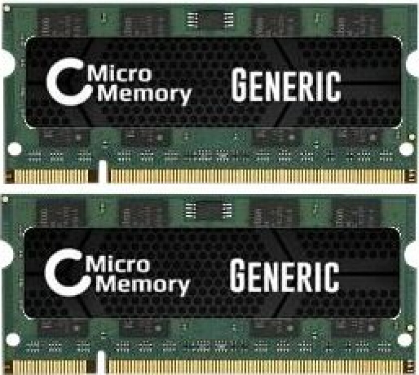 - DDR2 - sett - 4 GB: 2 x 2 GB - SO DIMM 200-pin - 800 MHz / PC2-6400 - ikke-bufret - ikke-ECC
