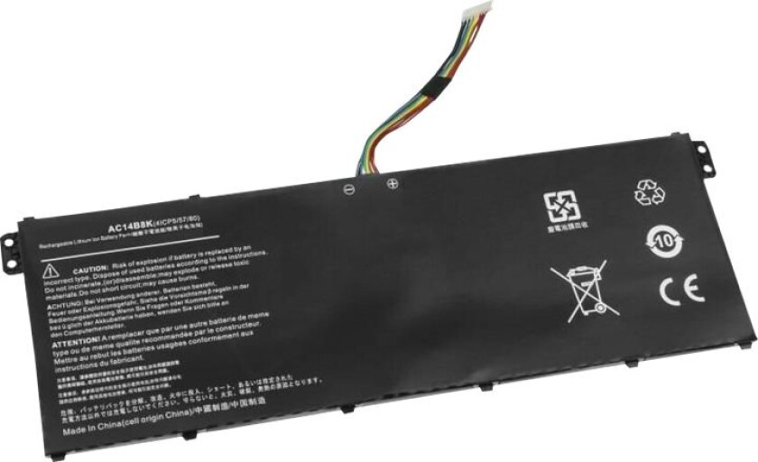 - Batteri til bærbar PC - litiumpolymer - 3250 mAh - 49.66 Wh - svart - for Acer Aspire 5 A515-41G-18Z3 7 A715-71G-77B2