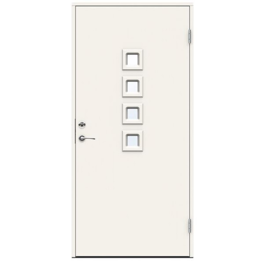 Dørsett Michigan 10x20 Høyre Hvitmalt Med Trefiberkjerne Og Klart Glass