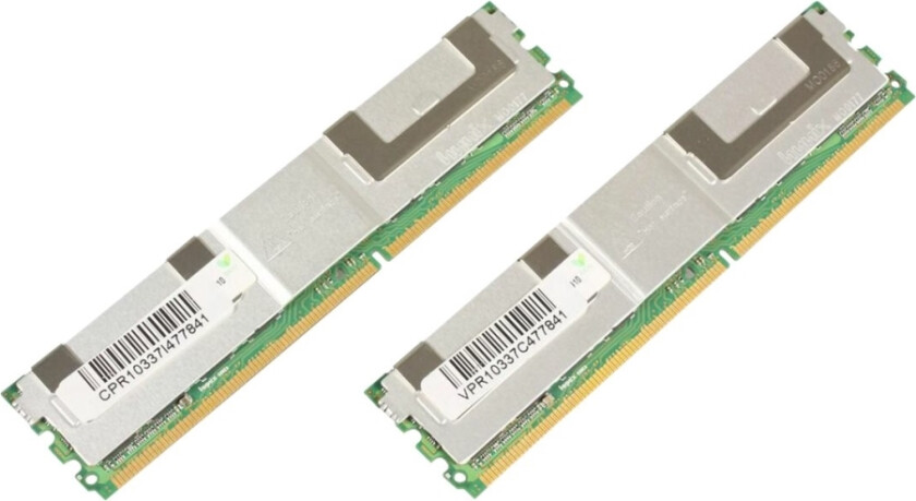 - DDR2 - sett - 8 GB: 2 x 4 GB - FB-DIMM 240-pinners - 667 MHz / PC2-5300 - Fullt bufret - ECC