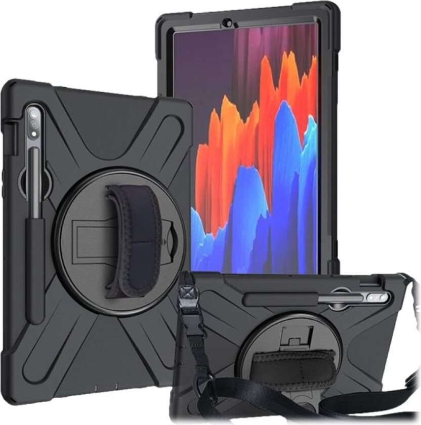 Defender Case - Baksidedeksel for nettbrett - silikon, polykarbonat - svart - 12.4 - for Samsung Galaxy Tab S7+
