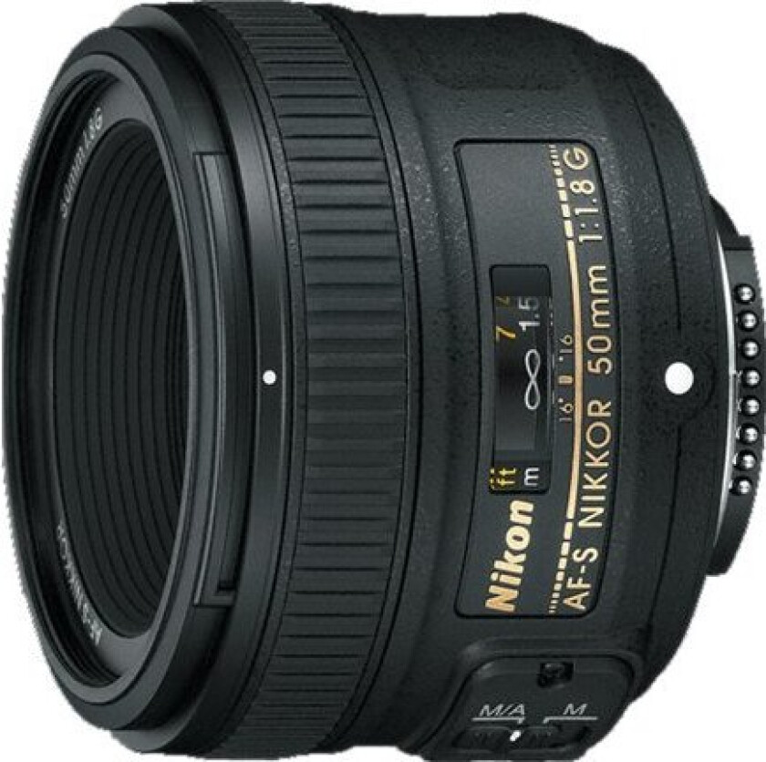 AF-S NIKKOR 50 mm f/1.8G SLR Standard zoomobjektiv Svart