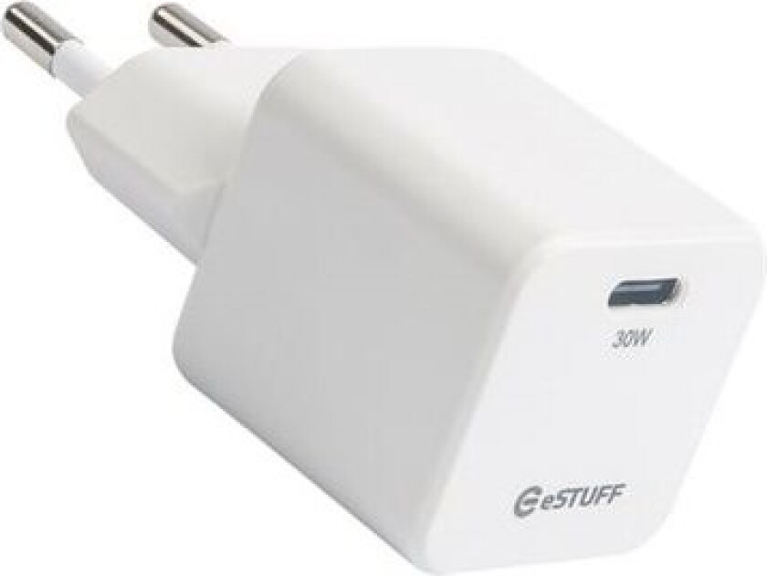 INFINITE - Strømadapter - GaN, 100% recycled plastic - 30 watt - 3 A - Apple Fast Charge, PD 3.0, QC 3.0 (24 pin USB-C) - hvit