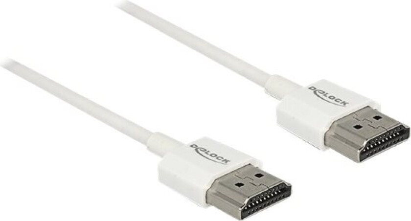 High Speed HDMI with Ethernet - HDMI-kabel med Ethernet - HDMI hann til HDMI hann - 1 m - trippel beskyttelse - hvit - 4K-støtte
