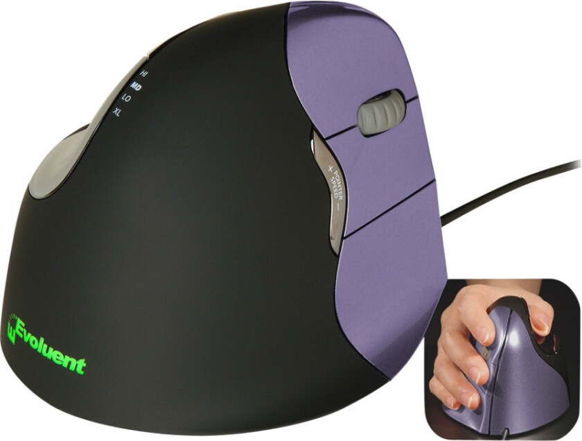 VerticalMouse 4 Right - Vertikal mus - høyrehendt - laser - 6 knapper - kablet - USB
