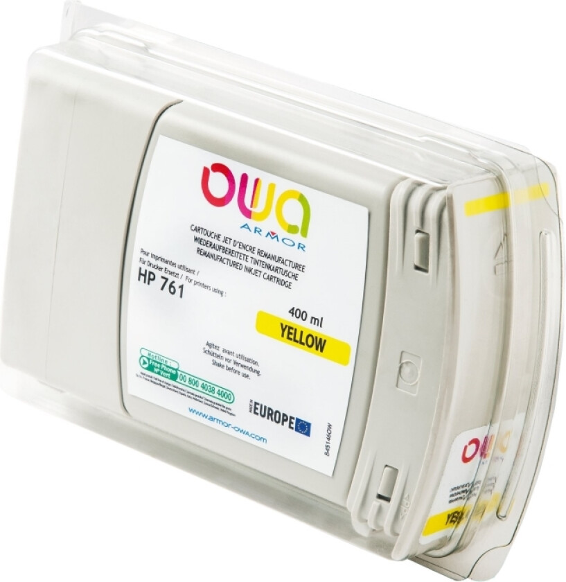 OWA - 400 ml - gul - kompatibel - gjenfabrikert - blekkpatron (alternativ for: HP 761) - for HP DesignJet T7100, T7200 Production Printer